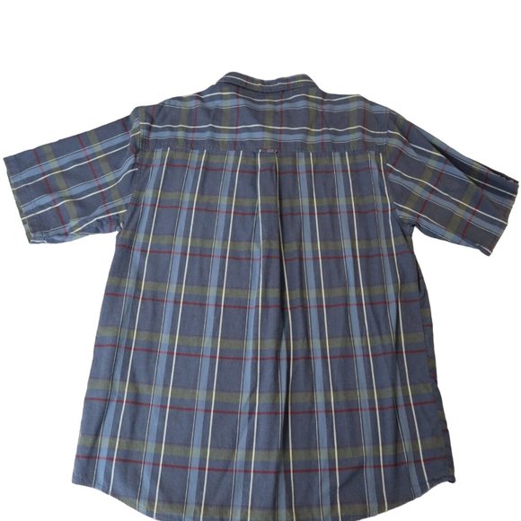 O'NEILL Shirt Men's Casual Button Up Short Sleeve Plaid Collared Blue XL - Picture 4 of 12